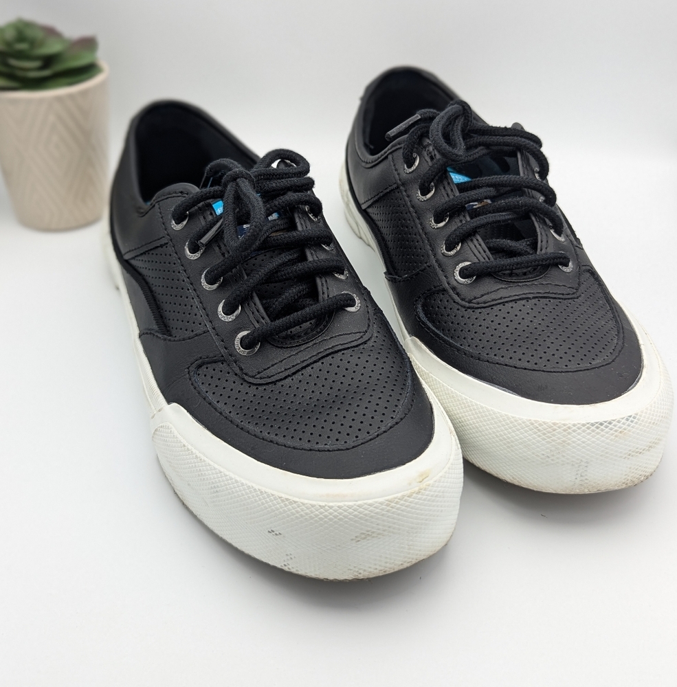 Sperry Top Sider Women's Black Leather Sneakers - Picture 3 of 4